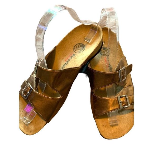 euroWellness Balance Leather Metallic Sandals 8.5 - Picture 1 of 7
